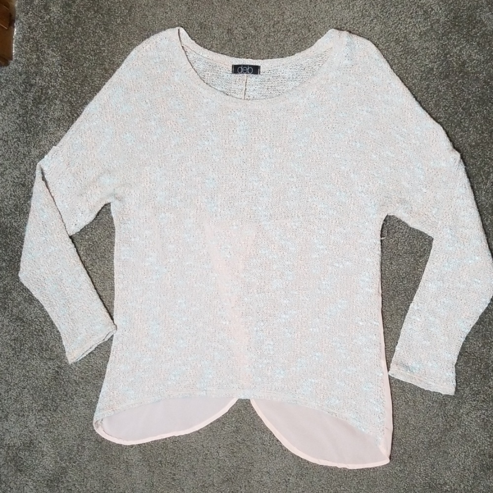Peach and Light Blue Sweater